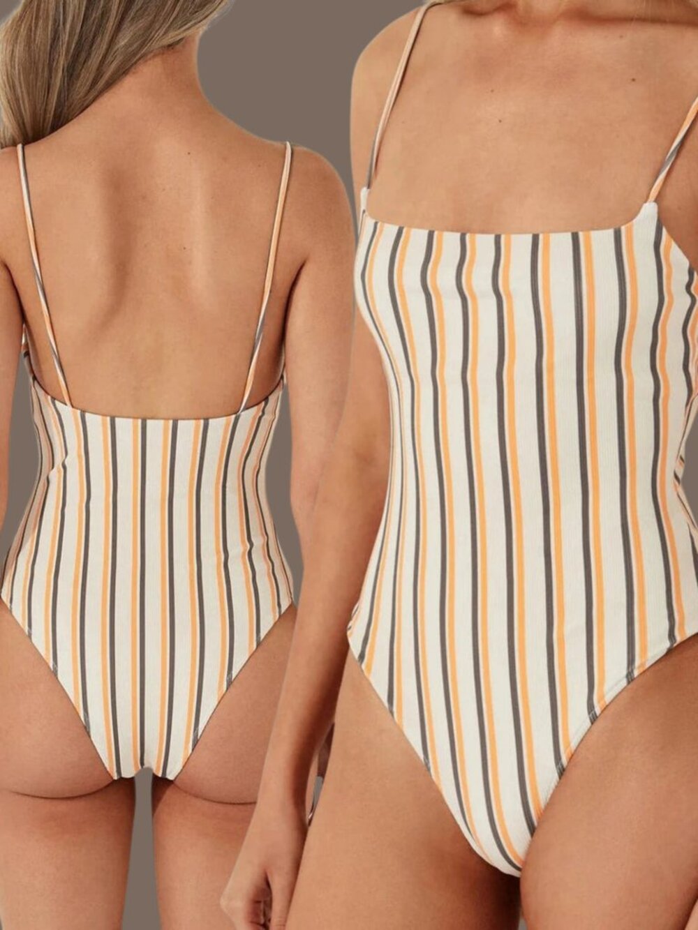Zulu & Zephyr Licorice Stripe Rib One Piece Swimsuit - Size US 6 / AU 10